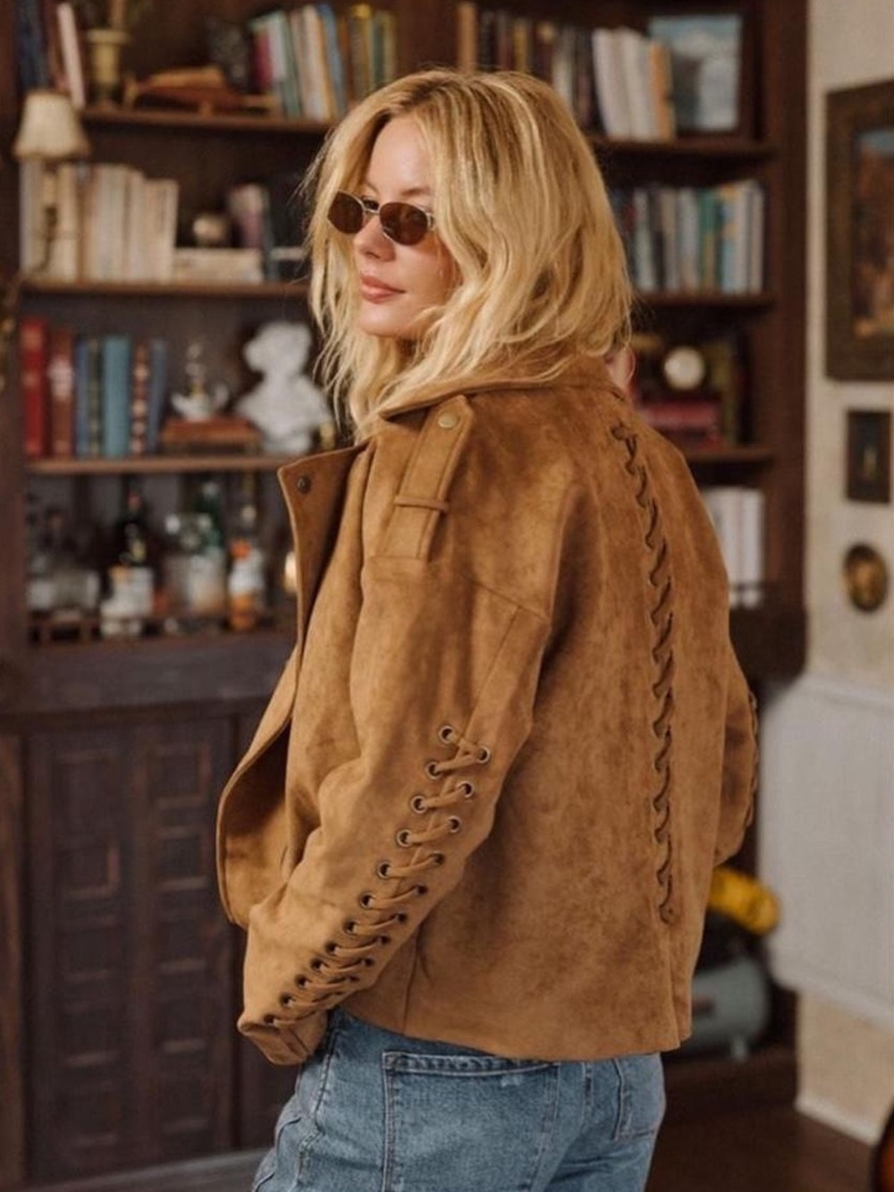 NWT 12th Tribe Camden Cognac Vegan Suede Jacket - Picture 3 of 5